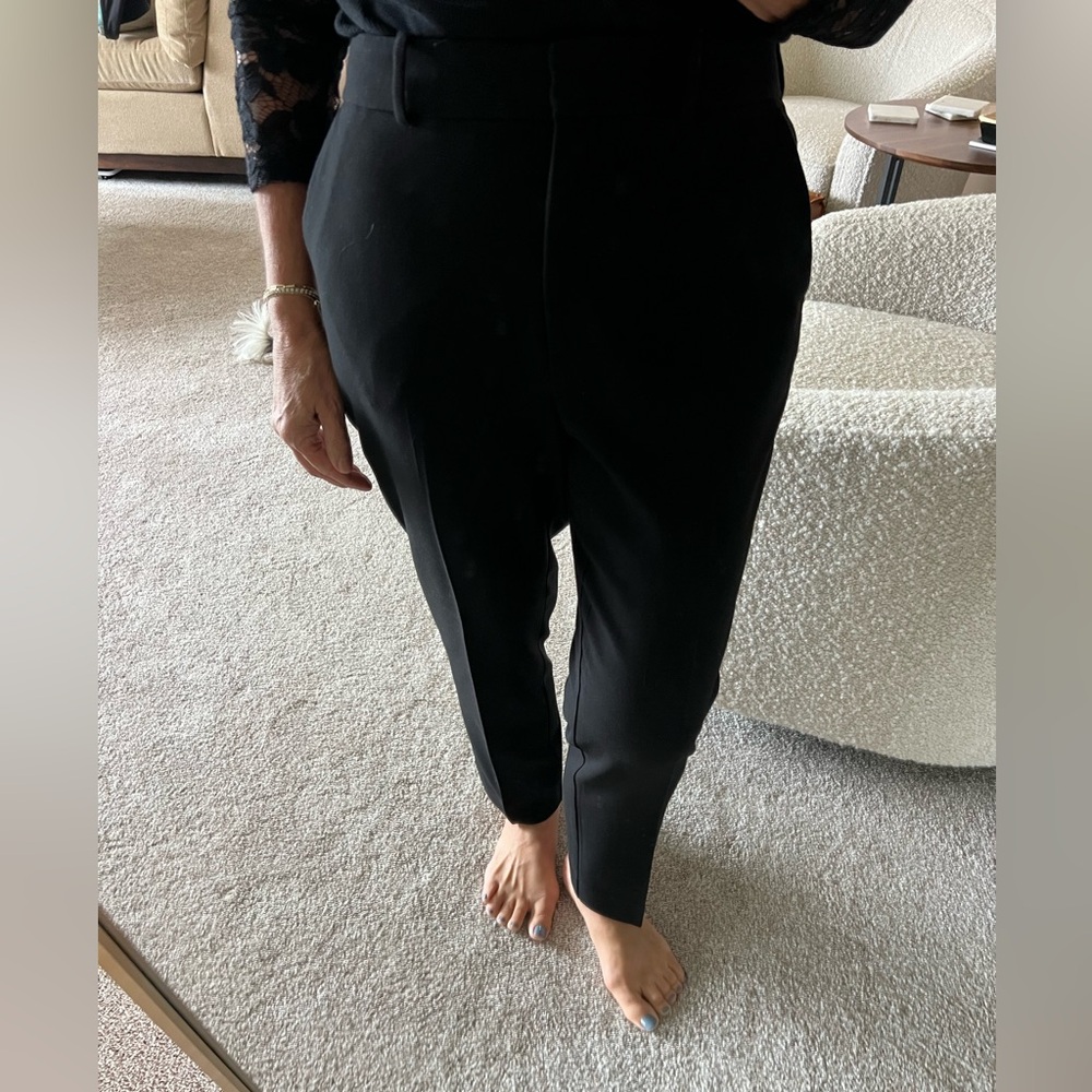 Nordstrom Black High-Waist Cropped Tapered Pants